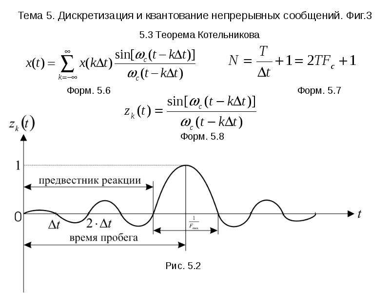 5 дискретизация. Теорема Котельникова о дискретизации. Теорема Котельникова дискретизация и квантование. Интервал дискретизации по теореме Котельникова. Дискретизация непрерывных сообщений.