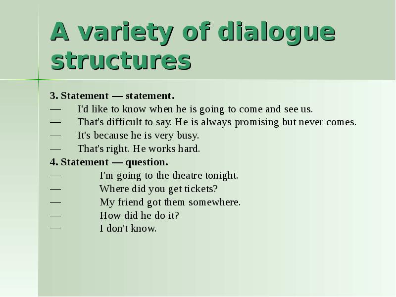 Speaking skills. Speaking dialogue