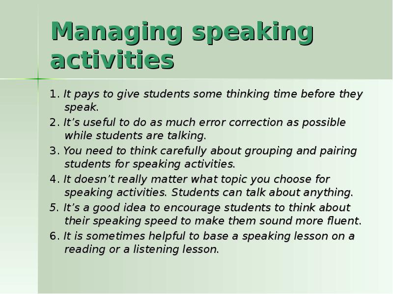 Speak manager