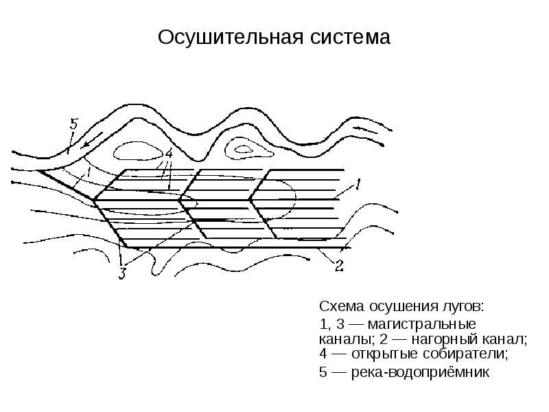 Схема осушительной системы