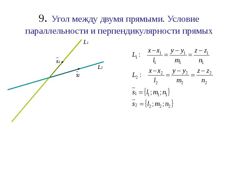 Угол между отрезками