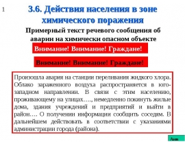 Действия населения в зоне химического поражения