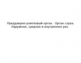 Преддверно-улитковый орган. Орган слуха. Наружное, среднее и внутреннее ухо.