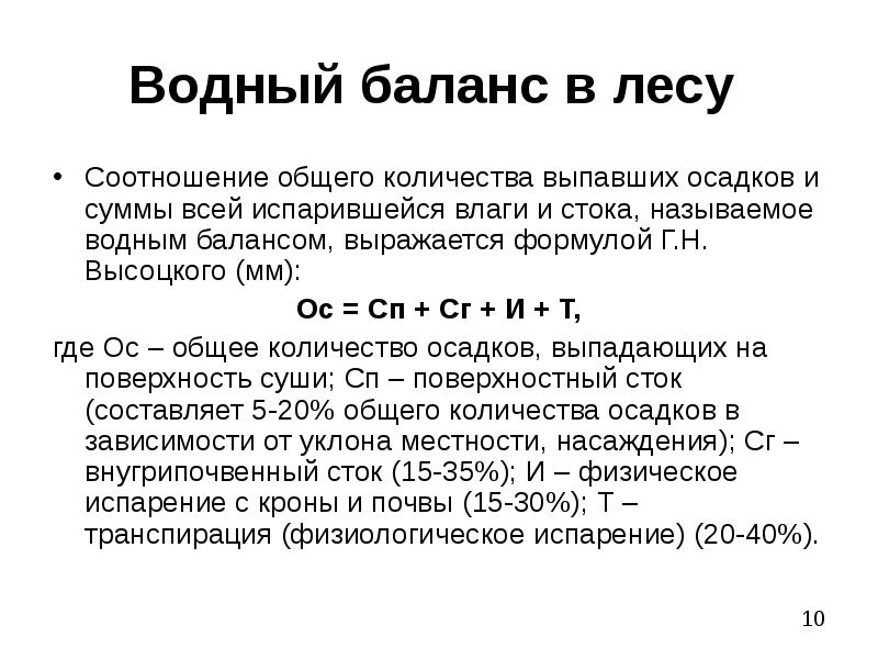 Водный баланс рисунок