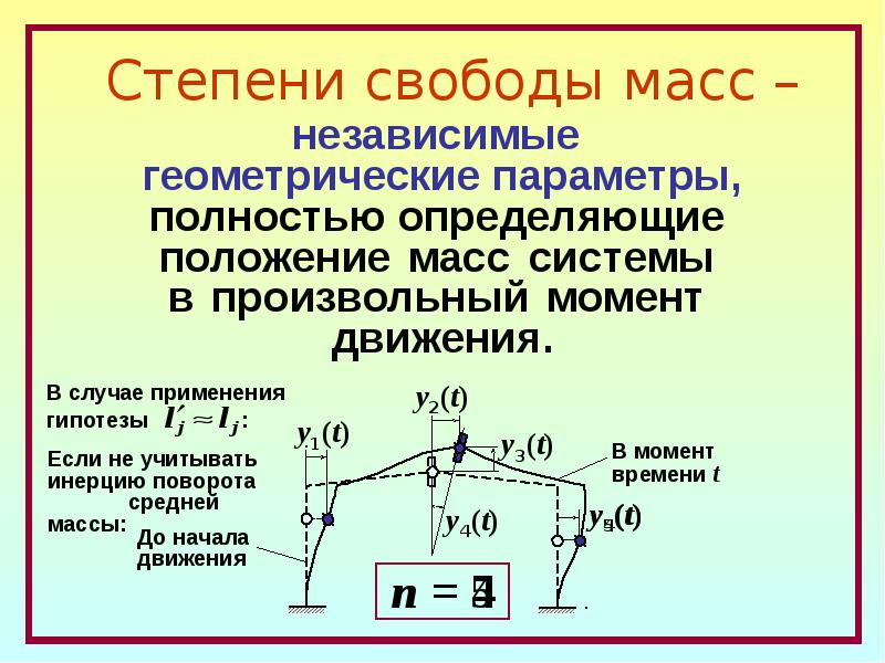 Степень свободы 4. Степени свободы масс. Понятие степени свободы. Степени свободы механической системы. Степень свободы сооружения.