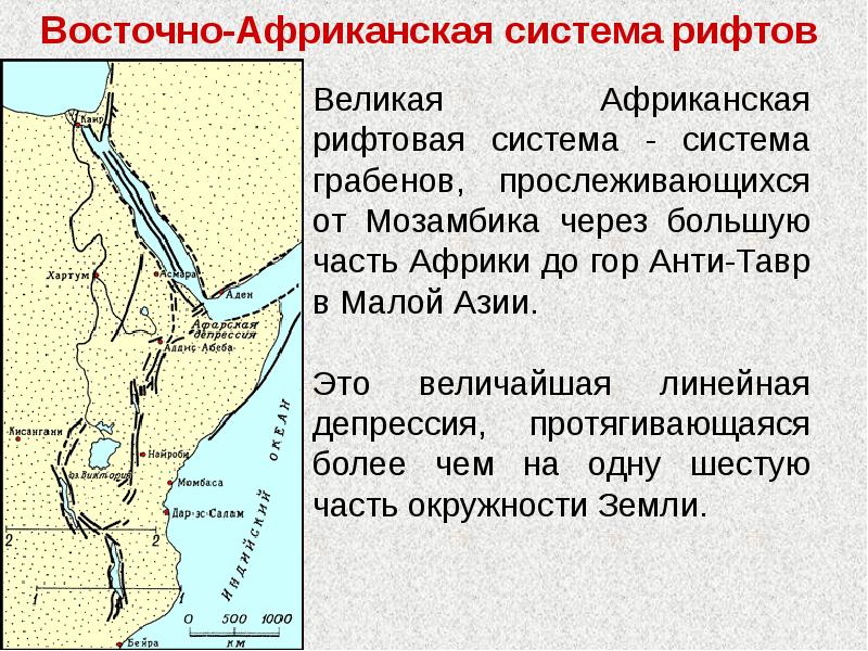 Восточно африканский разлом на карте африки