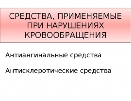Антиангинальные средства