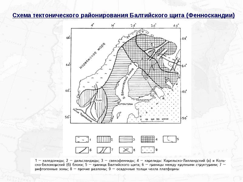 Дайте определение тектоника щит климат. Тектоническая карта Балтийского щита. Карельский массив Балтийского щита. Схема тектонического районирования. Месторождения Балтийского щита.