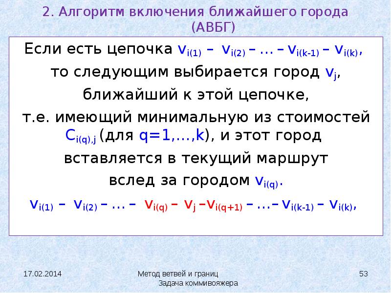 Метод ветвей и границ презентация