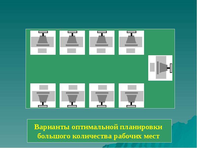 Наиболее оптимальный вариант. Оптимальным вариантом расстановки рабочих мест с ПЭВМ. Расстановка рабочих мест с ПЭВМ. Оптимальная расстановка рабочих мест с ПЭВМ. Расстановка мест с ПЭВМ.