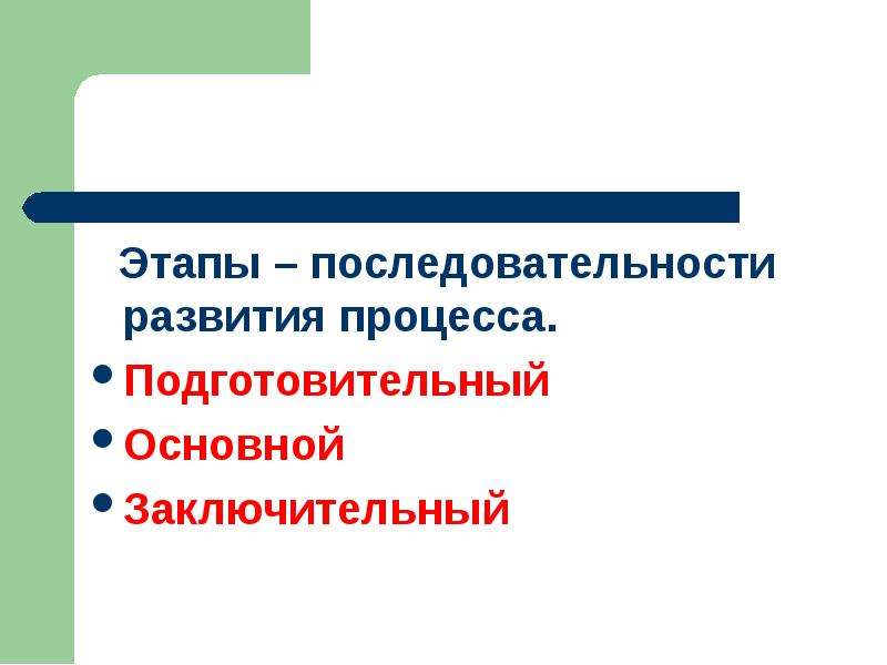 Последовательность развития