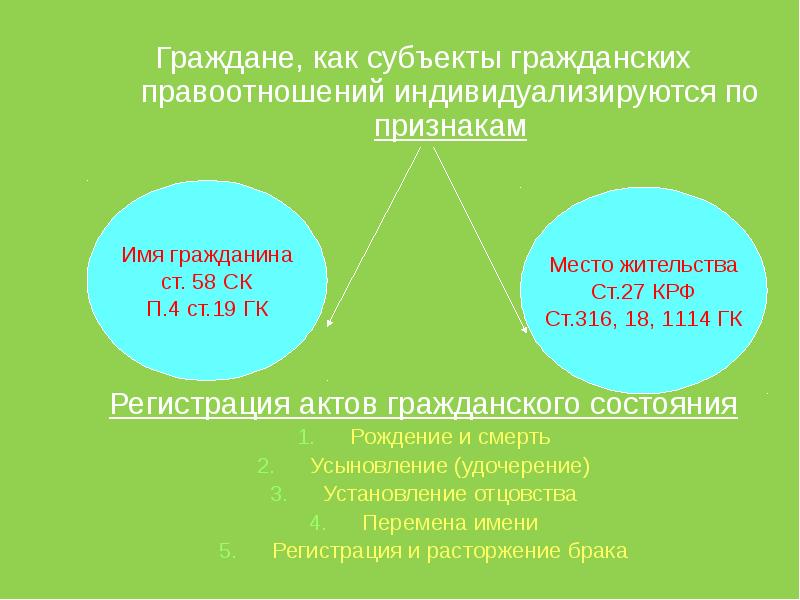 Юридическое лицо как субъект гражданских отношений план