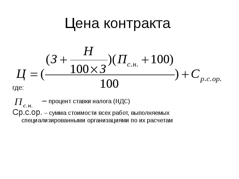 Сумма цен контрактов