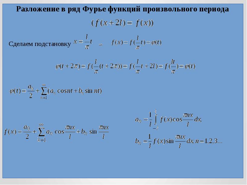 Разложить в ряд фурье функцию график которой изображен на рисунке