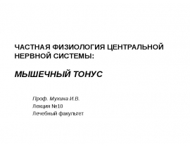 МЫШЕЧНЫЙ ТОНУС