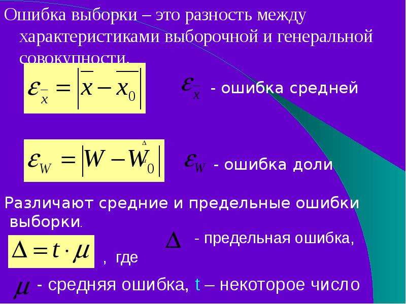 Максимальная ошибка. Предельная ошибка выборки. Средняя ошибка выборки. Средняя ошибка выборки для доли. Средняя и предельная ошибки выборки.