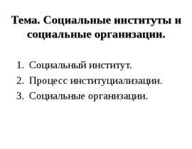 Тема. Социальные институты и социальные организации.ppt