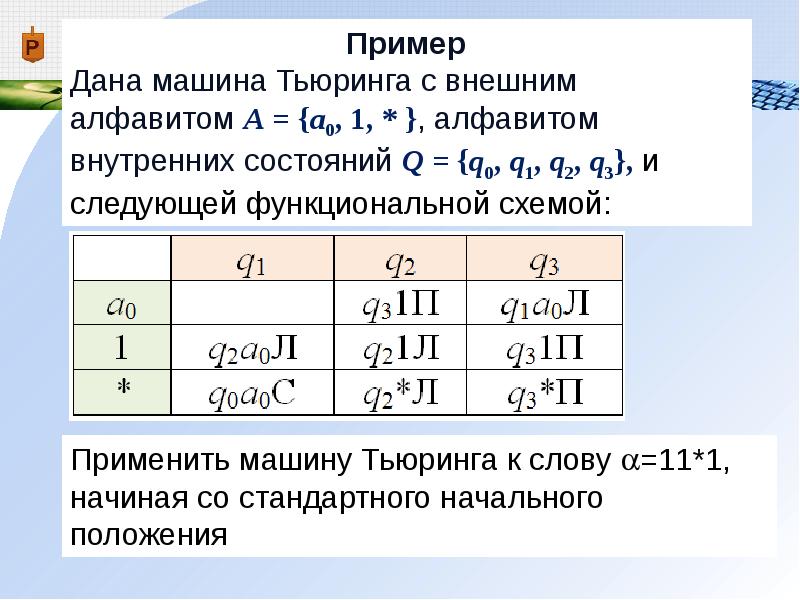 Внешний алфавит машины тьюринга