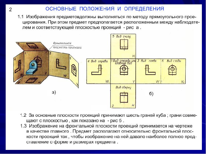 Изображение на какой плоскости проекций принимается на чертеже в качестве главного