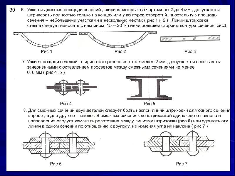 Линия контура сечения. Ширина сечения металла. Штриховка сечений смежных деталей. Штриховка разрезов и сечений металла. Линии контура сечения.