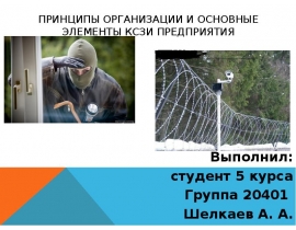 Принципы организации и основные элементы КСЗИ предприятия