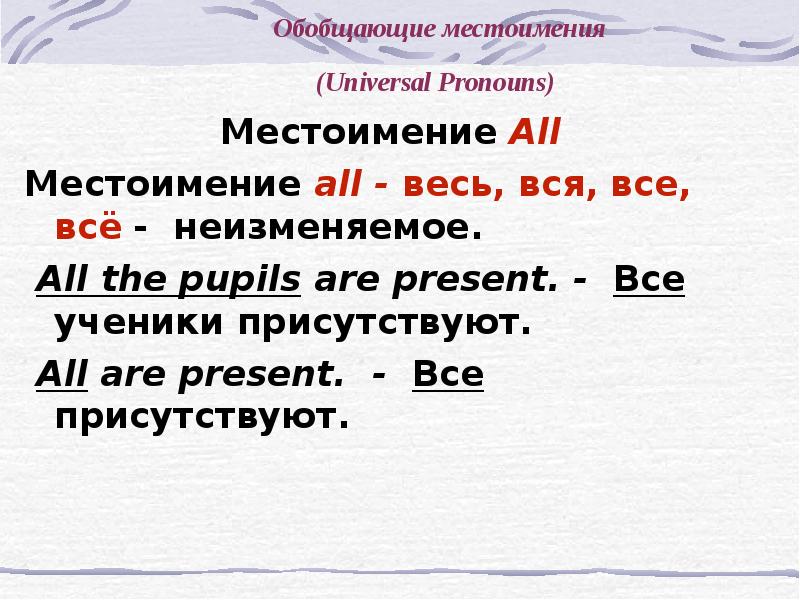 Местоимения обобщающий урок. All местоимение. Местоимение 6 класс презентация. Местоимение обобщение. Презентация на тему местоимения в русском языке.