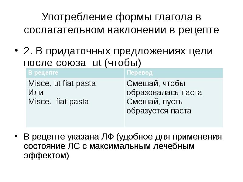 Глаголы в сослагательном наклонении в латинском языке