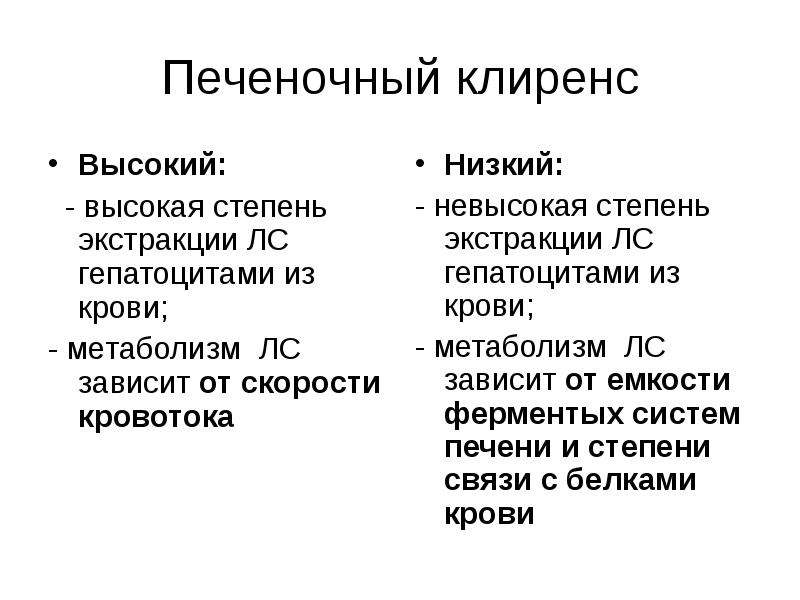 Клиренс в фармакологии