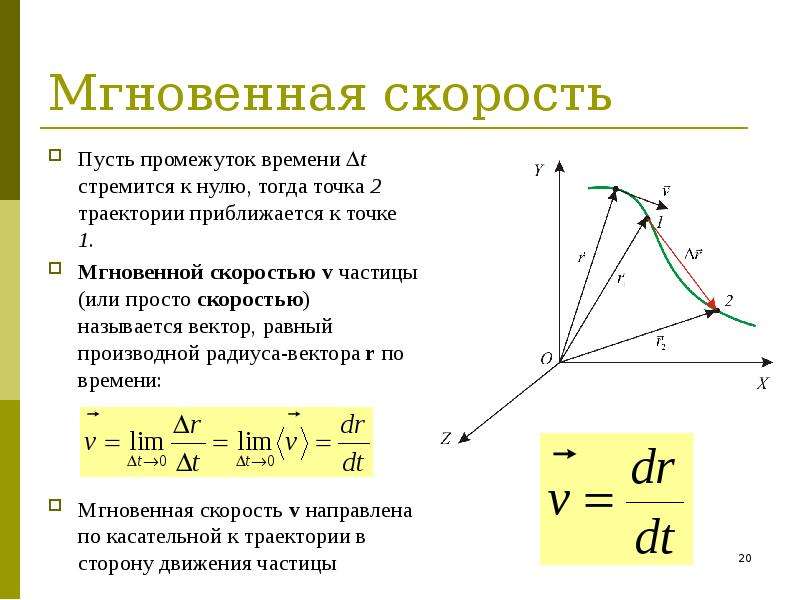 Мгновенная скорость точки. Мгновенная скорость кинематика. Мгновенная скорость движения точки. Мгновенная скорость материальной точки.