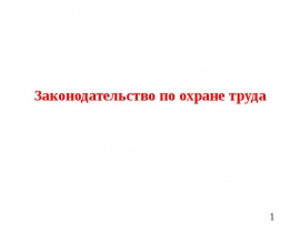 Законодательство по охране труда (ГУМ).