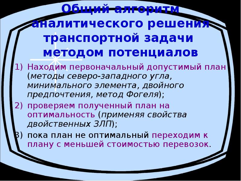 Транспортные задачи презентация