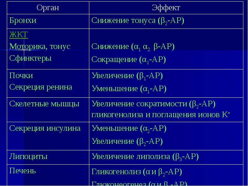 Адренергические средства (АС), слайд 13