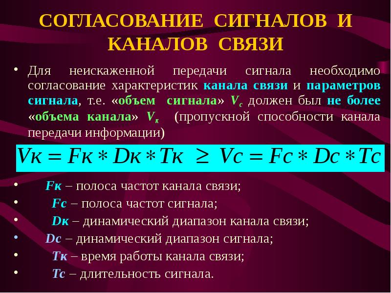 Объем канала связи