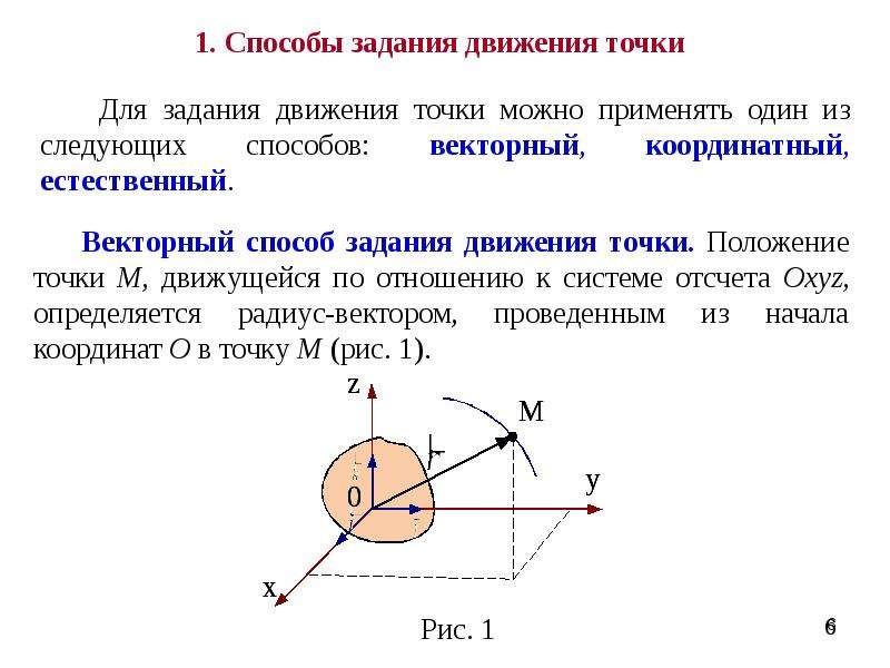 Способы задания движения