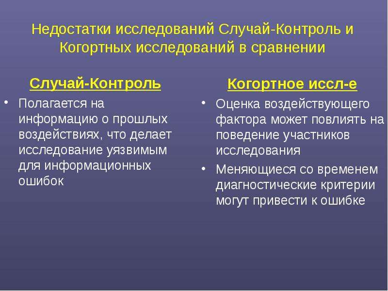 Недостатки исследования. Случай-контроль когортные исследования. Исследования типа случай-контроль преимущества. Когортное исследование и случай-контроль отличия. Эпид исследования типа случай-контроль.