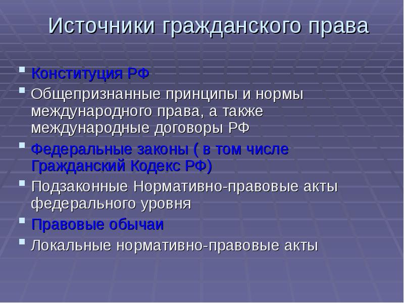 Система и источники гражданского права исследовательский проект