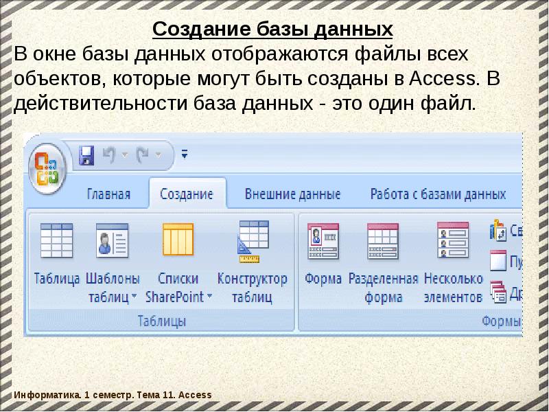 Система управления базами данных ms access презентация