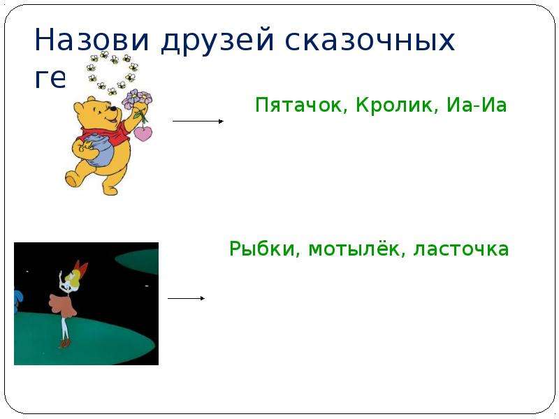 В этой сказке друзья названы. Цель сказки кролик и Пятачок. Назови друзей полей.