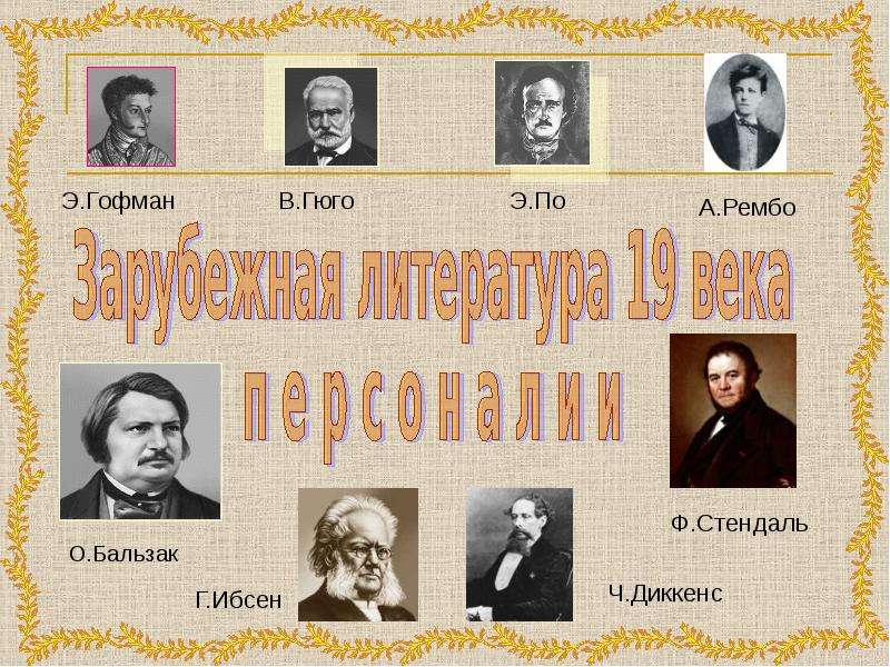 Писатели 19 века презентация