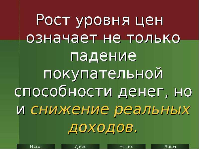 Падение покупательной способности денег называется