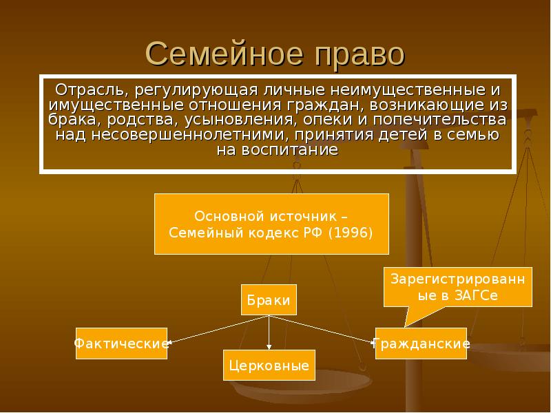 Семейное право системе отраслей