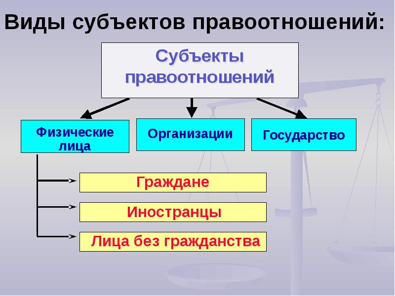 Правоотношения и их виды презентация