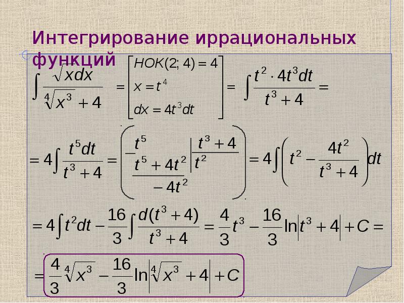 Интегрирование некоторых иррациональных функций. Интегрирование тригонометрических и иррациональных функций. Интегрирование простейших иррациональных функций. Интегрирование иррациональных функций. Иррациональная функция.