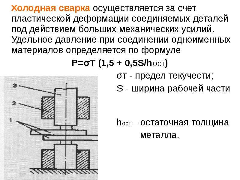 Схема холодной сварки