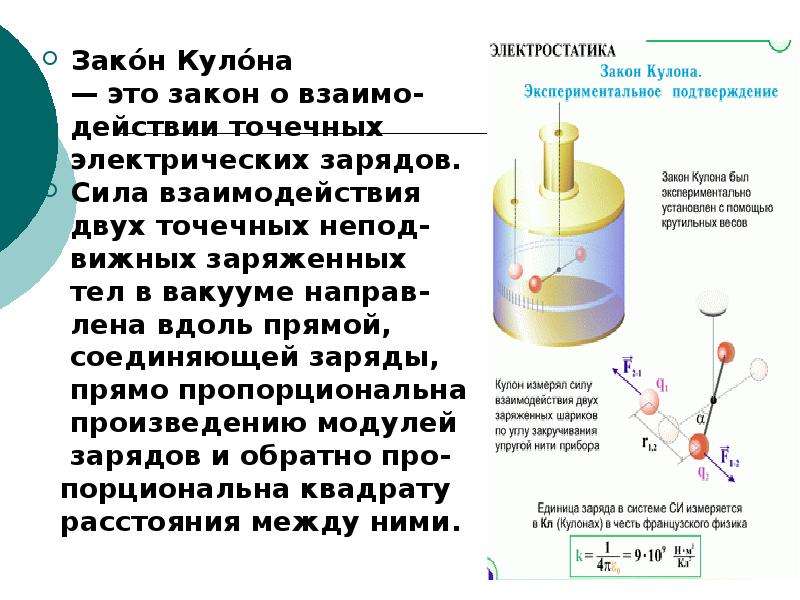 Закон кулона понятно. Опыт кулона. Сила взаимодействия электрических зарядов.. Закон кулона. Сила взаимодействия двух точечных электрических зарядов в вакууме. Закон кулона с помощью крутильных весов.