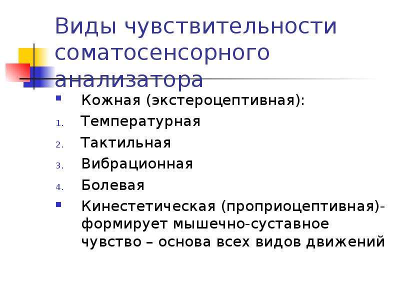 Соматосенсорная температура. Соматосенсорный анализатор функции. Строение и функции соматосенсорного анализатора.. Соматосенсорные рецепторы. Виды кожной чувствительности физиология.