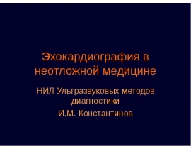 Эхокардиография в неотложной медицине