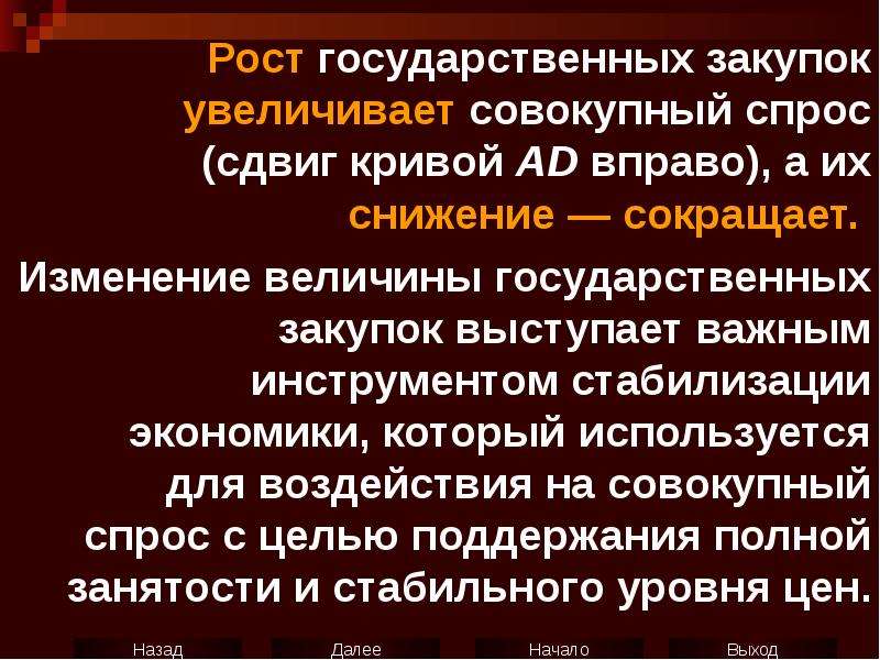 Государственный рост. Рост государственных закупок. Рост госаппарата. 53. Влияние государственных закупок на совокупный спрос. Что понимается под совокупным (агрегированным) спросом?.