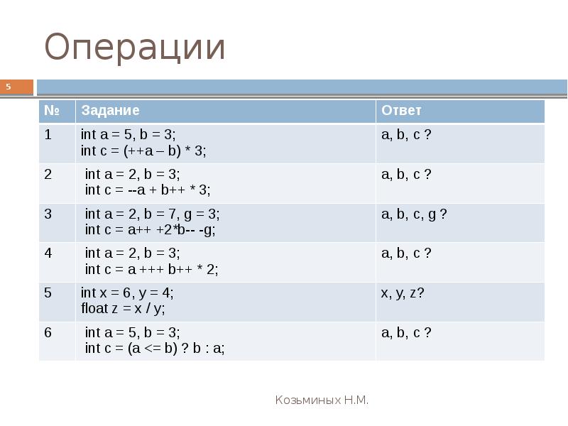 Операций 5