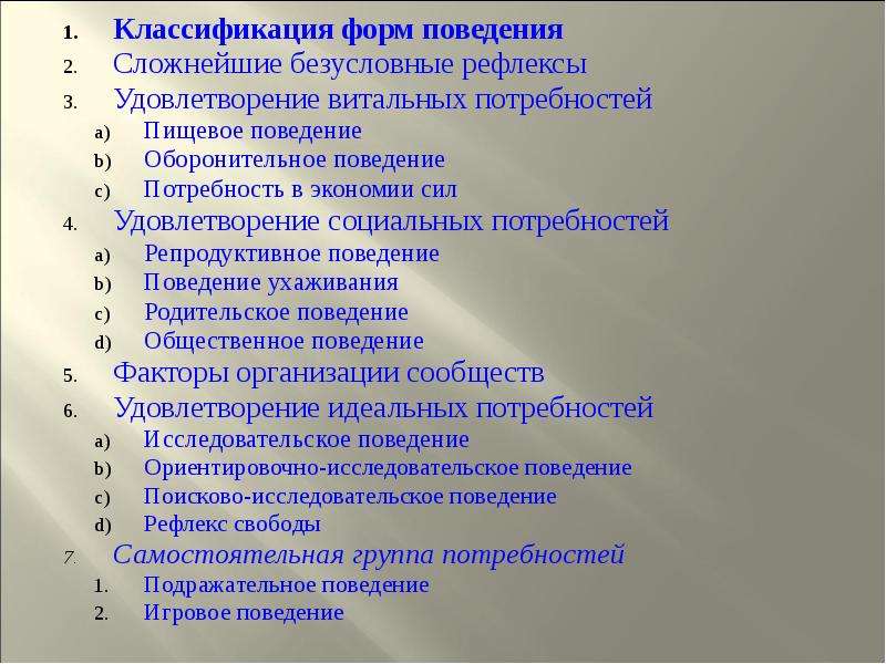 4 формы поведения